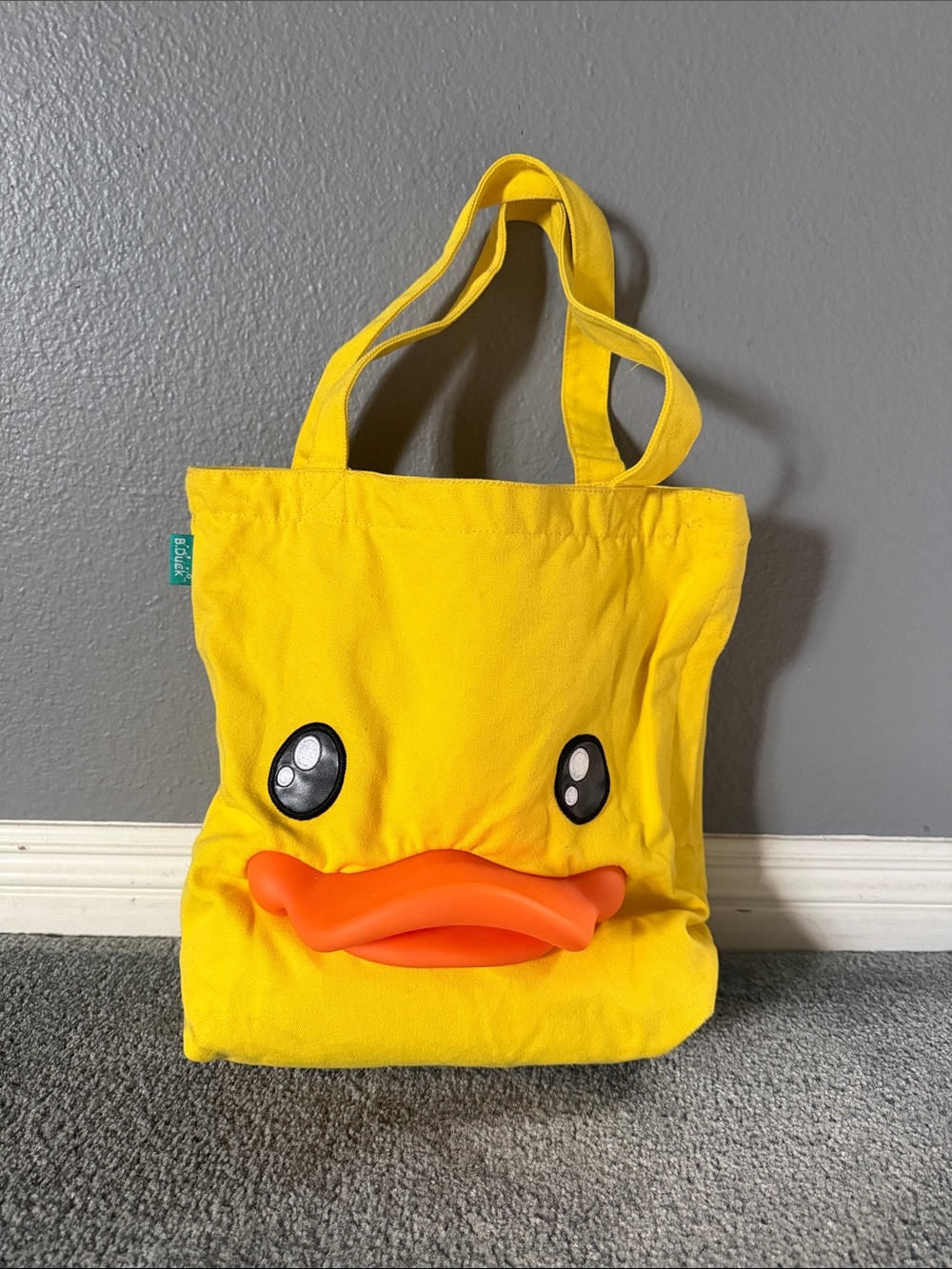 Yellow Duck Face Tote Bag
